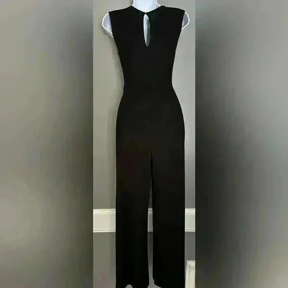 Antistar Black Cutout Wide Leg Jumpsuit Sleeveless Open Back Size Small - Picture 4 of 11